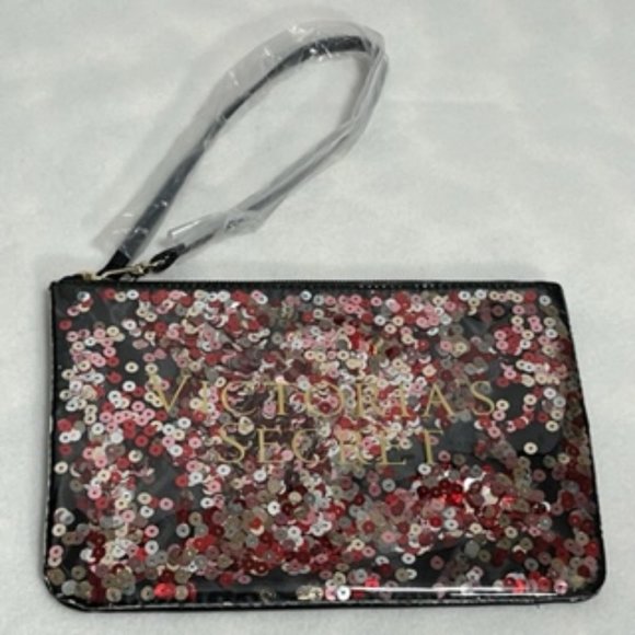 VICTORIA'S SECRET Zippered Confetti Make-up Bag/Wristlet NWOT - Picture 2 of 13